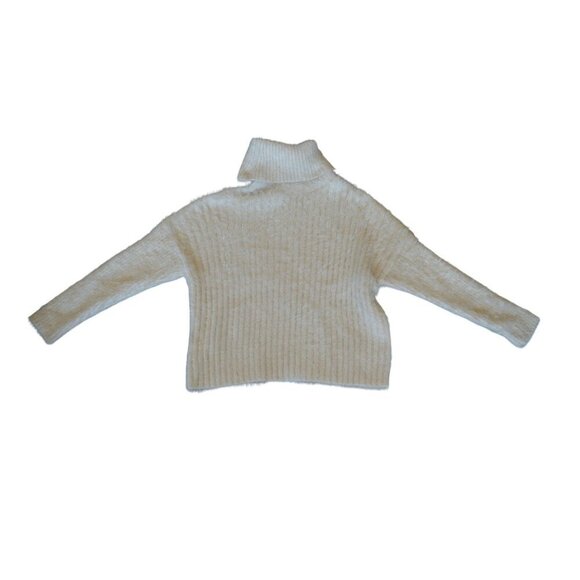 NWT Fate Fuzzy Off White Cowl Neck Sweater Women's Size Small Cozycore Fall Boho - Picture 7 of 7